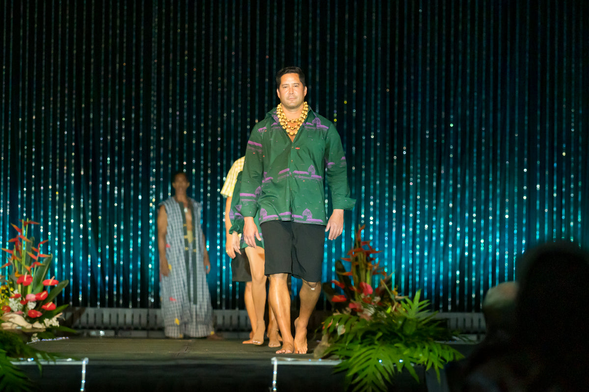 KŪ'ULA Long Sleeve Aloha Shirt Loko i'a Kuapā