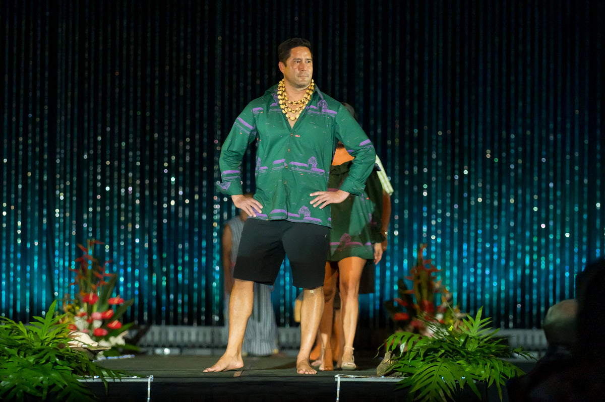 KŪ'ULA Long Sleeve Aloha Shirt Loko i'a Kuapā